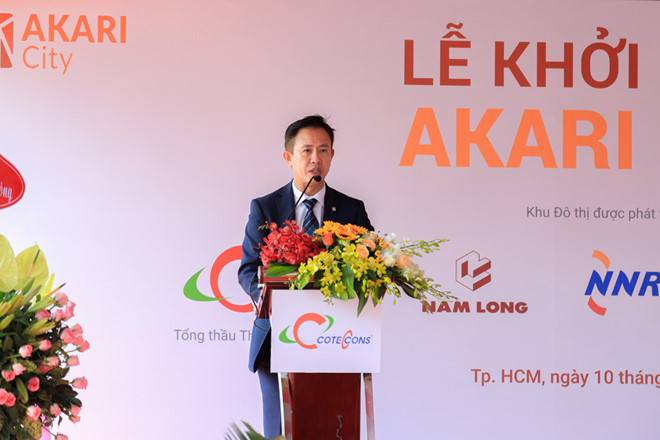 Tại buổi lễ khởi công dự án Akari City, Ông Steven Chu Chee Kwang - Tổng giám đốc Tập đoàn Nam Long đã phát biểu đôi lời
